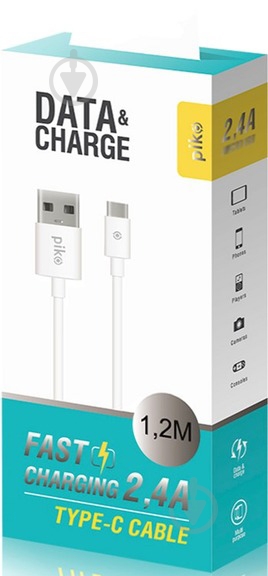 Кабель Piko CB-UT11 USB Type-C 1,2 м белый (1283126477522) - фото 2