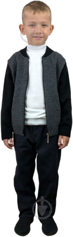 Бомбер для мальчика ART KNIT р.128 серый - фото 5