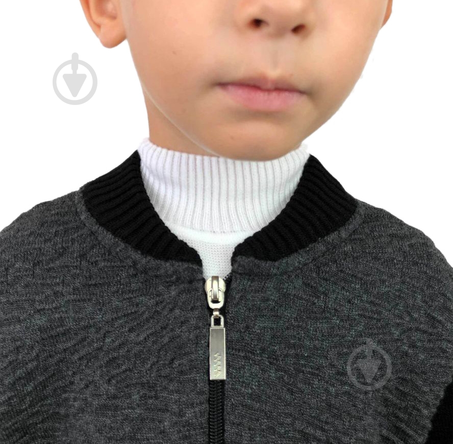Бомбер для мальчика ART KNIT р.140 серый - фото 2
