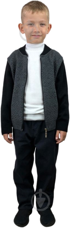Бомбер для мальчика ART KNIT р.152 серый - фото 5