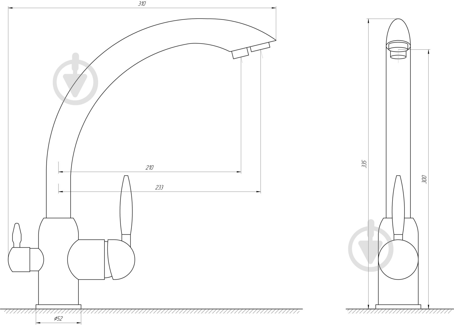 Змішувач для кухні Globus Lux GLLR-0777-3-TITANIUM - фото 2 Змішувач для кухні Globus Lux GLLR-0777-3-TITANIUM - фото 2