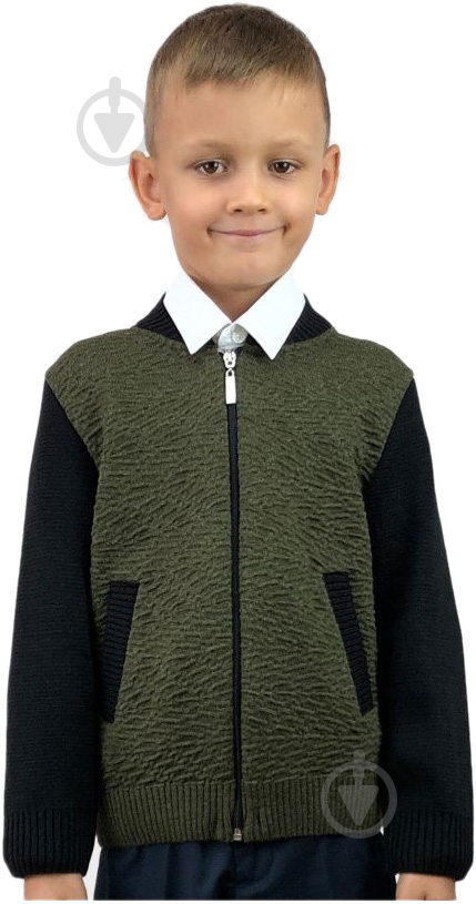 Бомбер для мальчика ART KNIT р.116 хаки - фото 3