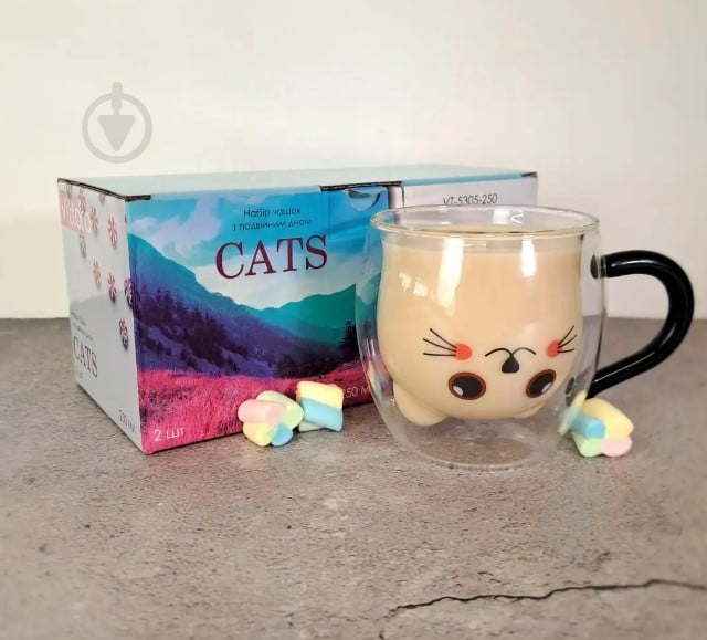 Набор чашек Vittora Cats 250 мл 2 шт. - фото 5 Набор чашек Vittora Cats 250 мл 2 шт. - фото 5