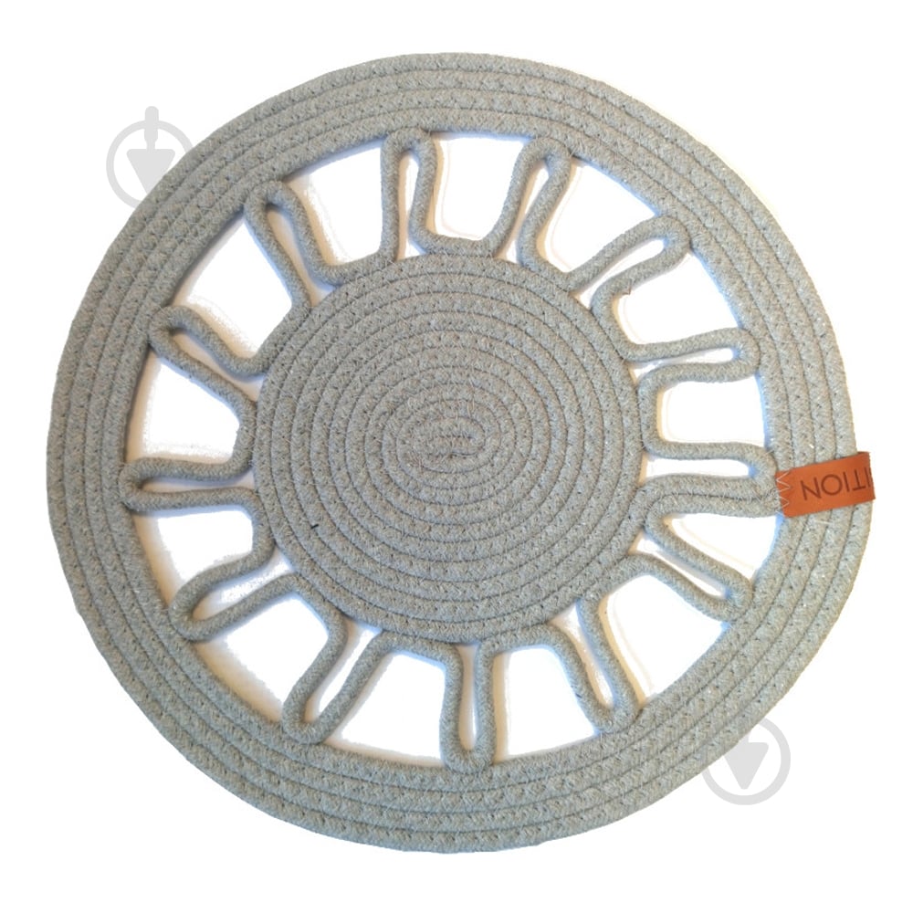 Коврик для сервировки Ambition 35 см, Boho, хлопок, серый - фото 1 Коврик для сервировки Ambition 35 см, Boho, хлопок, серый - фото 1