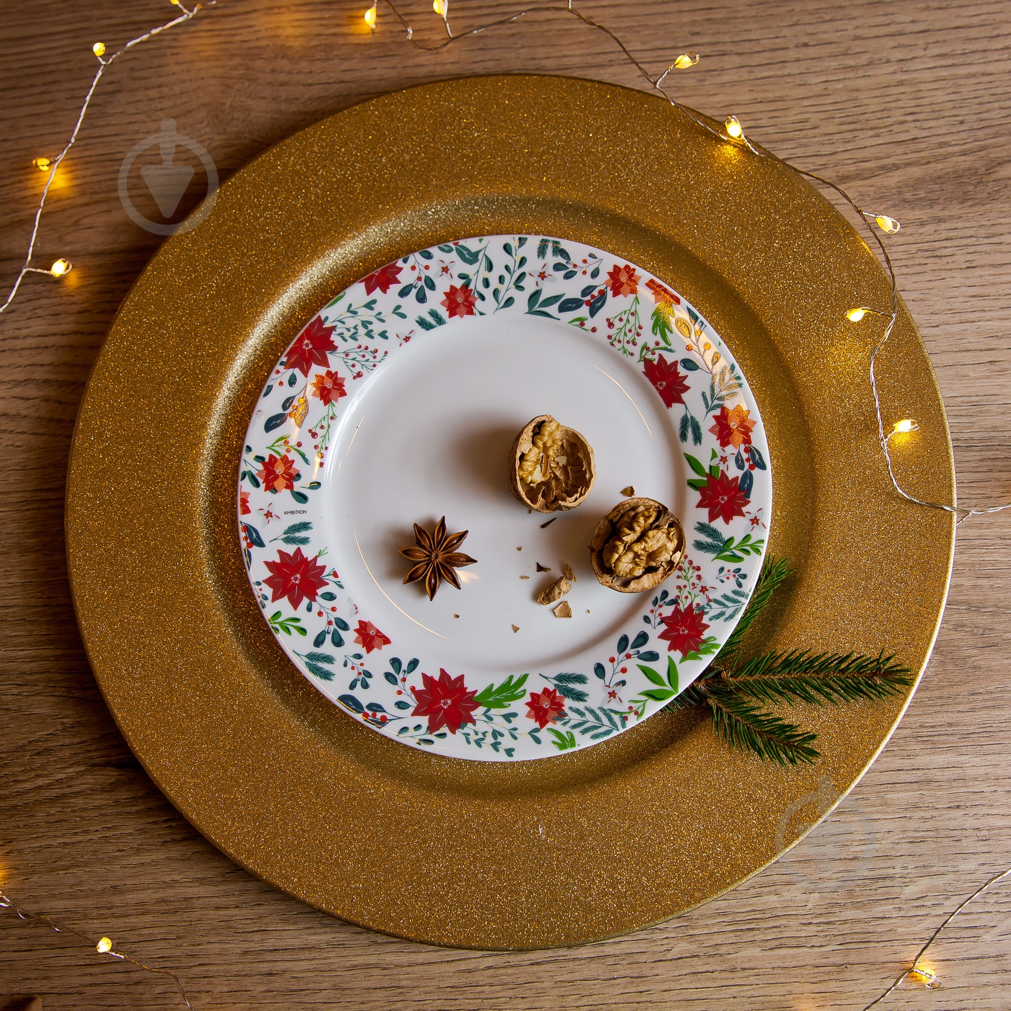 Тарелка сервировочная Ambition 33 см красный - фото 3