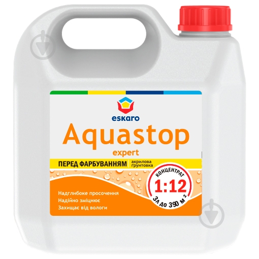 Ґрунтовка глибокопроникна Eskaro Aquastop Expert концентрат 1:12 3 л - фото 1
