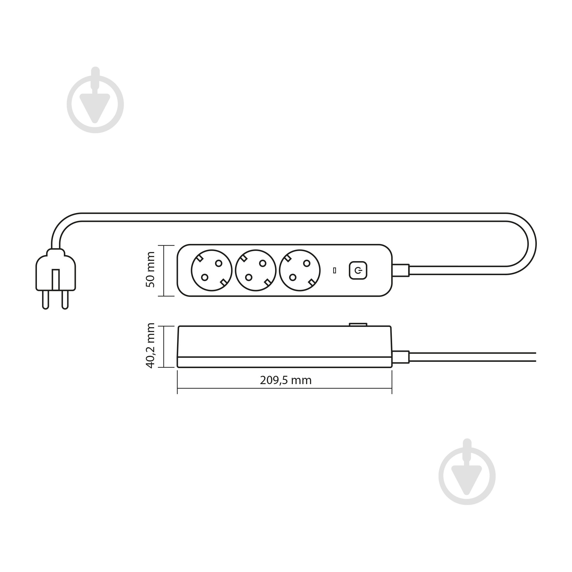Подовжувач Videx ONCORD з/з 3п 3м (3x1.5мм) з кнопкою White із заземленням 3 гн. чорний 3 м 27685 - фото 8 Подовжувач Videx ONCORD з/з 3п 3м (3x1.5мм) з кнопкою White із заземленням 3 гн. чорний 3 м 27685 - фото 8
