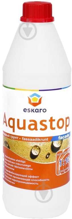 Ґрунтовка водовідштовхувальна Eskaro Aquastop Facade концентрат 1:10 1 л - фото 1