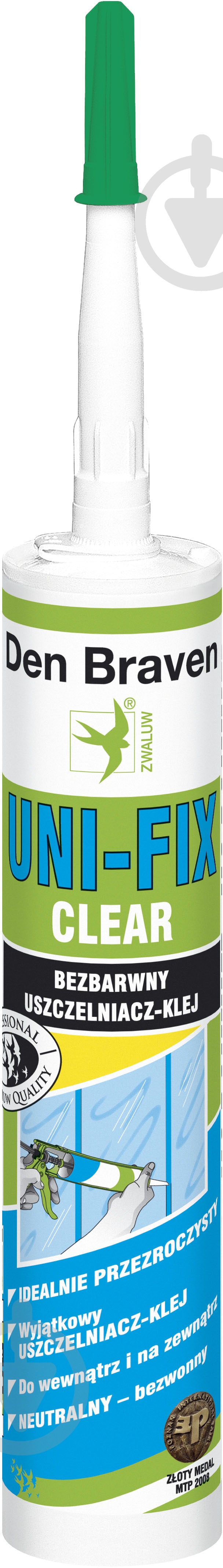 Клей-герметик Den Braven Uni-Fix 290 мл прозрачный - фото 1