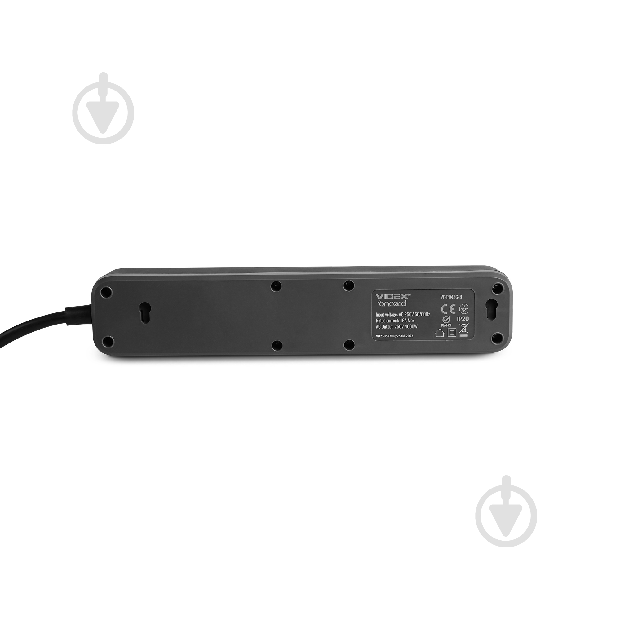 Подовжувач з вимикачем Videx ONCORD з/з 4п 3м (3x1.5мм) з кнопкою Black із заземленням 4 гн. чорний 3 м 27688 - фото 5 Подовжувач з вимикачем Videx ONCORD з/з 4п 3м (3x1.5мм) з кнопкою Black із заземленням 4 гн. чорний 3 м 27688 - фото 5