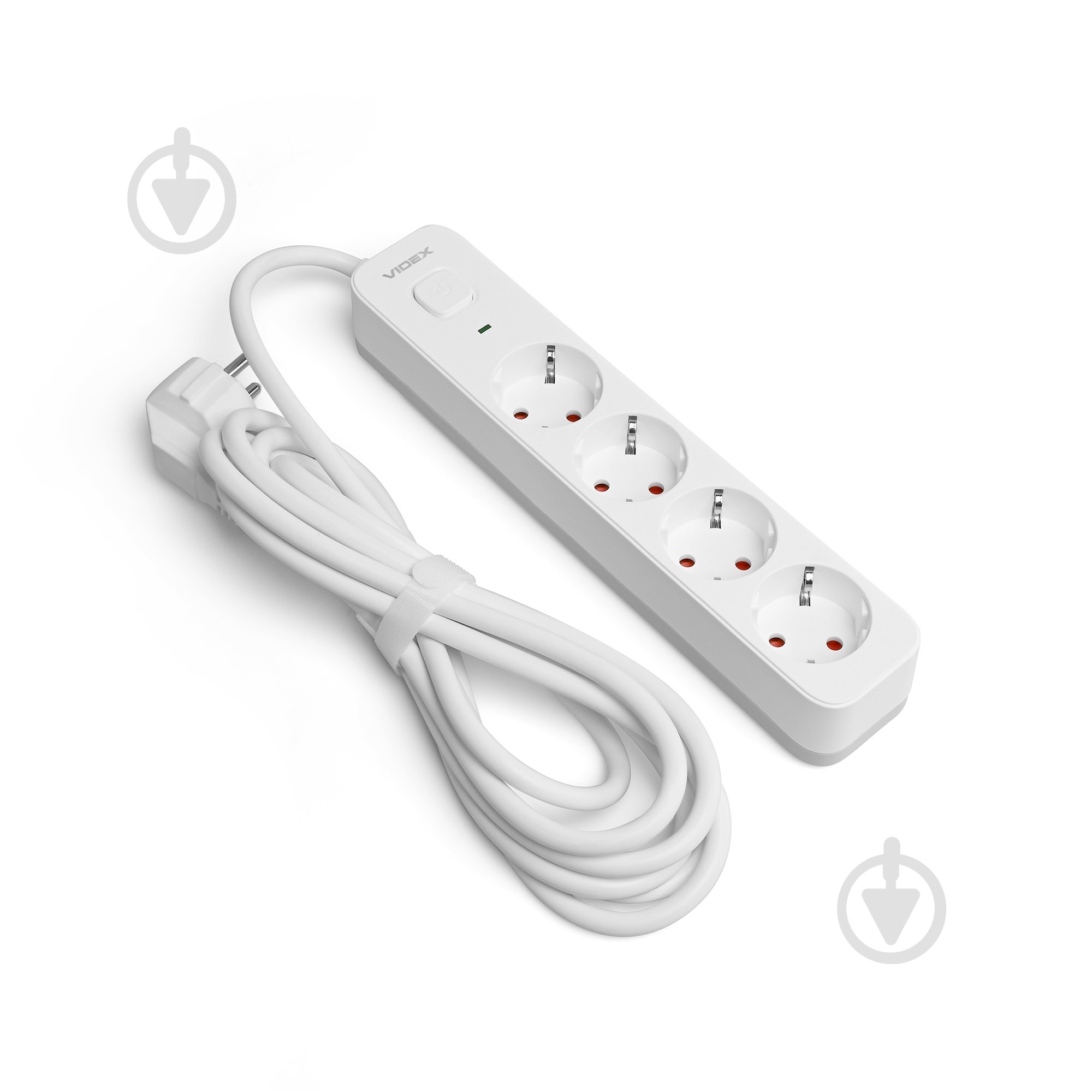 Подовжувач Videx ONCORD з кнопкою White із заземленням 4 гн. білий 3 м 27687 - фото 2 Подовжувач Videx ONCORD з кнопкою White із заземленням 4 гн. білий 3 м 27687 - фото 2