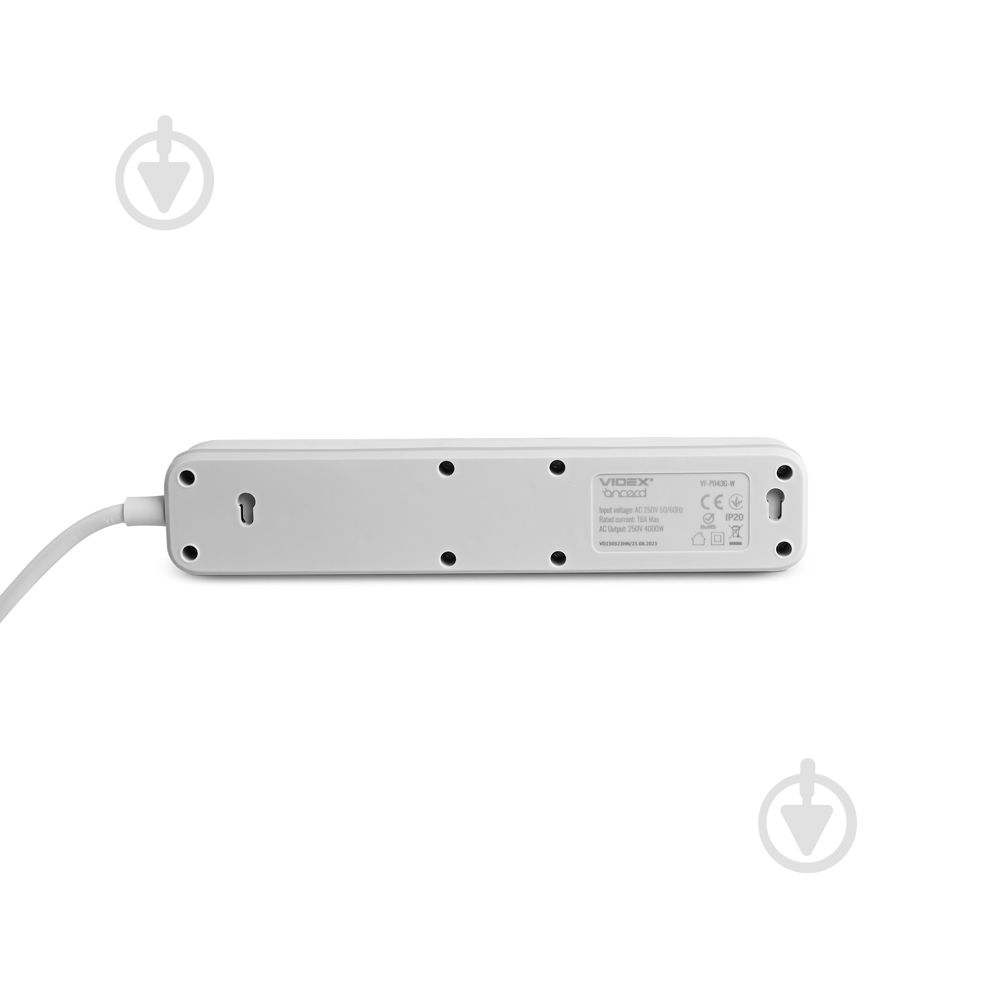 Подовжувач Videx ONCORD з кнопкою White із заземленням 4 гн. білий 3 м 27687 - фото 5 Подовжувач Videx ONCORD з кнопкою White із заземленням 4 гн. білий 3 м 27687 - фото 5