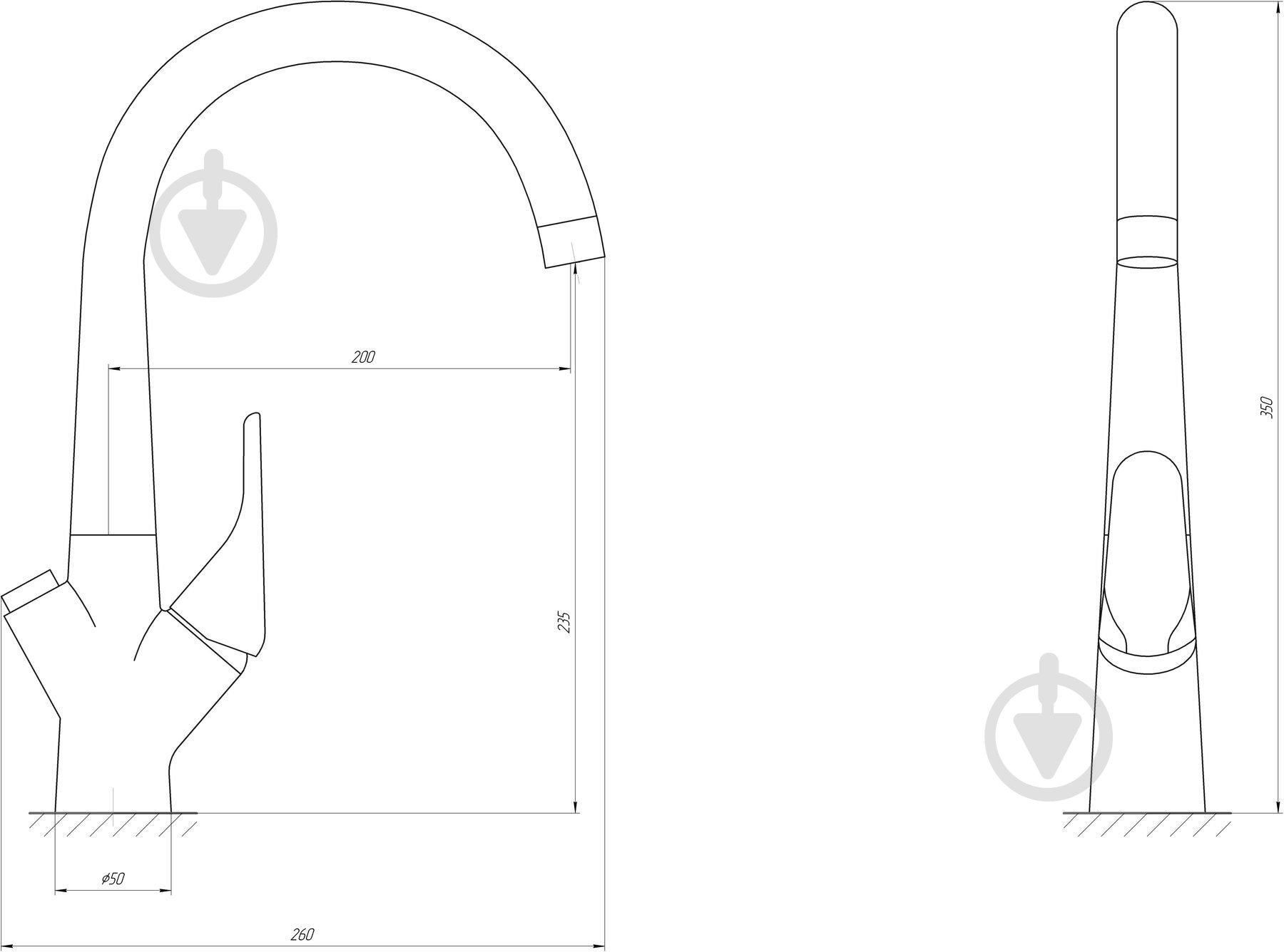 Змішувач для кухні Globus Lux GLLR-0222-2-ARENA - фото 5