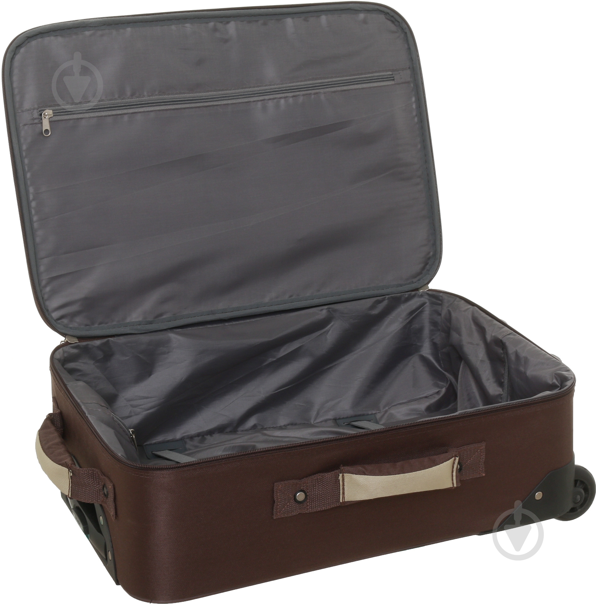 Чемодан UP! (Underprice) 30 л коричневый 1021NC 51x35x17 см - фото 4