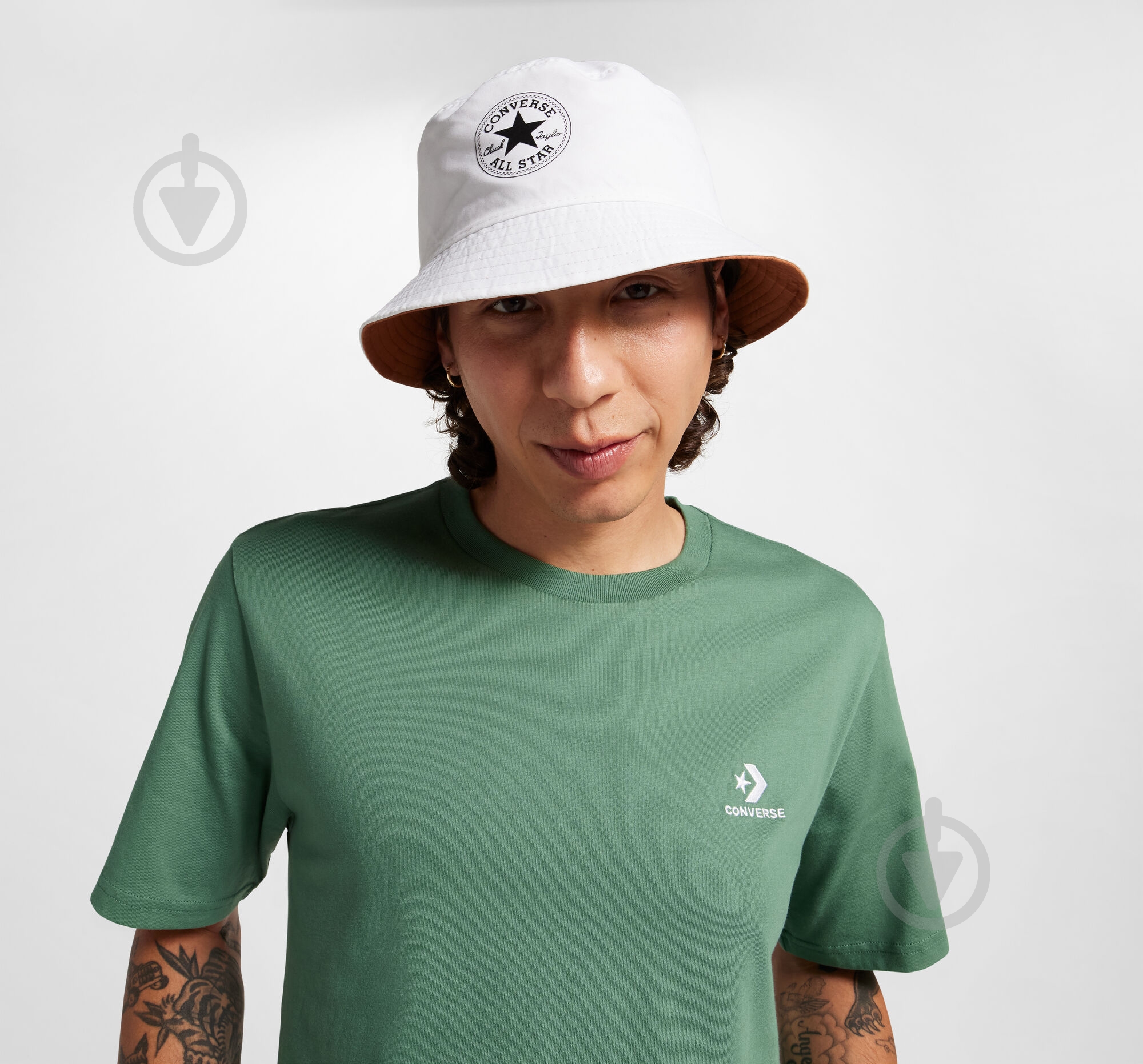 Футболка Converse STANDARD FIT LEFT CHEST STAR CHEV EMB TEE 10023876-A32 р.XL зеленый - фото 3