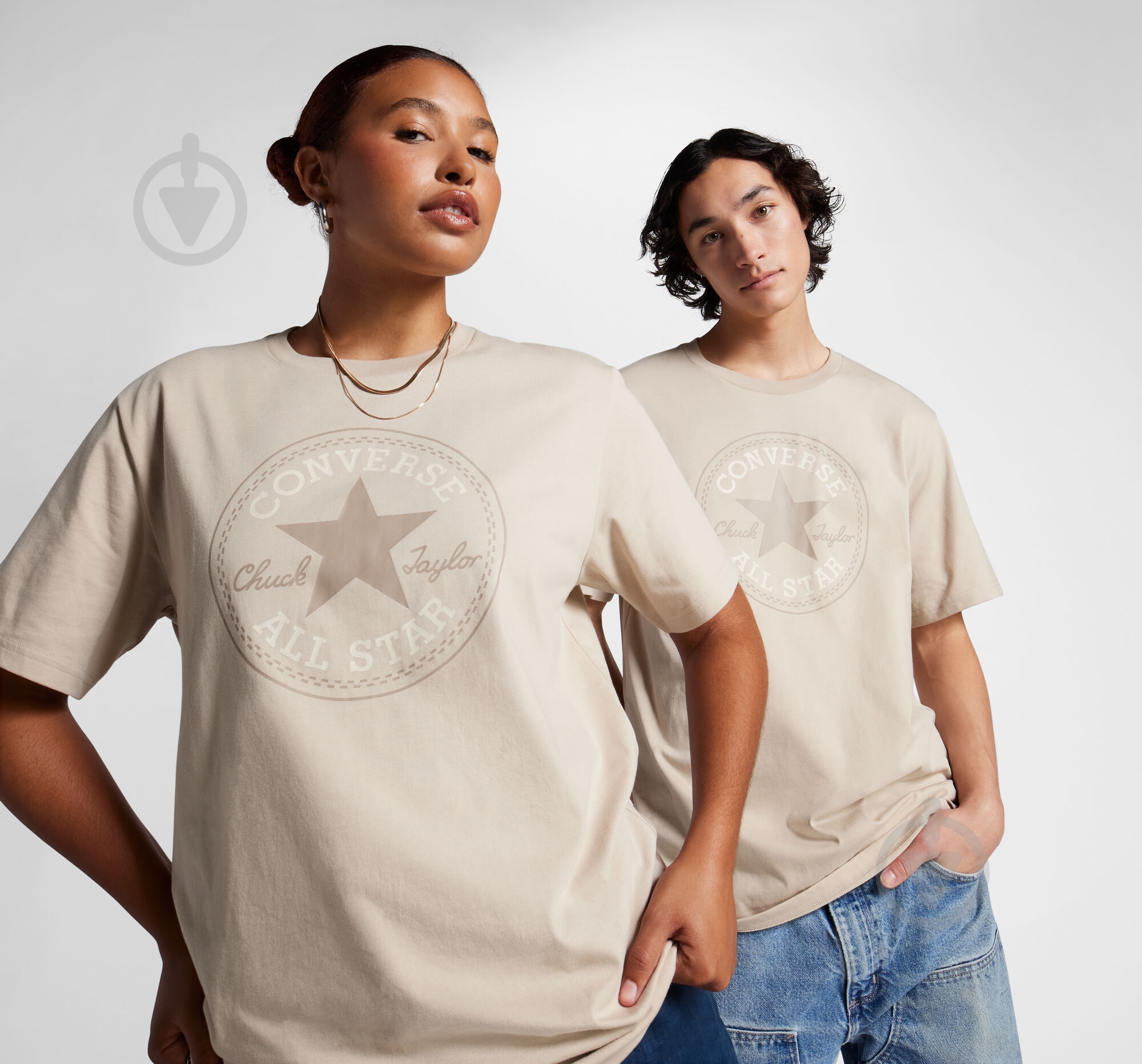 Футболка Converse Chuck Patch Tee 10025459-A21 р.S бежевый - фото 1