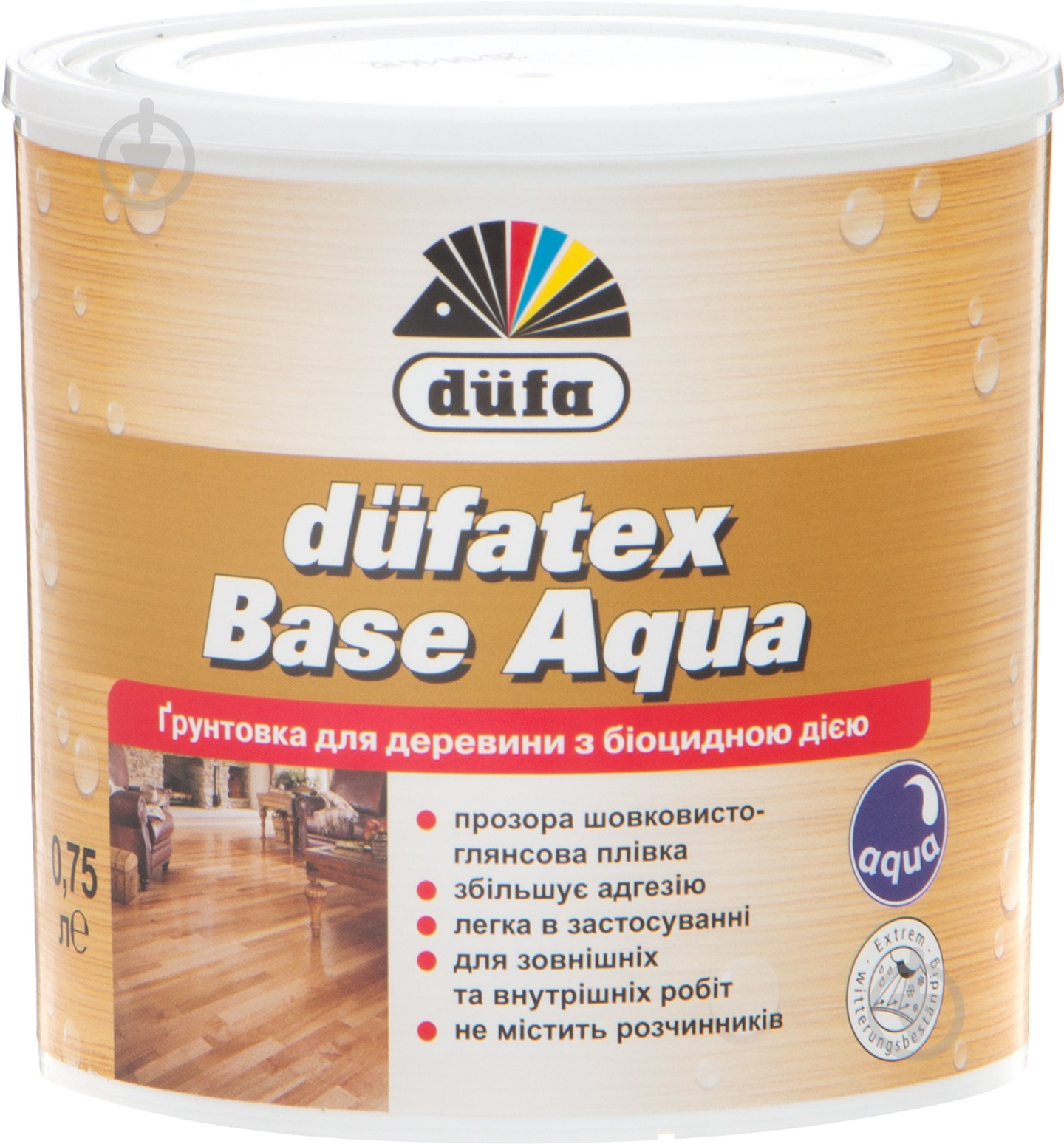 Грунт Dufa Dufatex Base Aqua шелковистый глянец прозрачный 0,75 л - фото 1