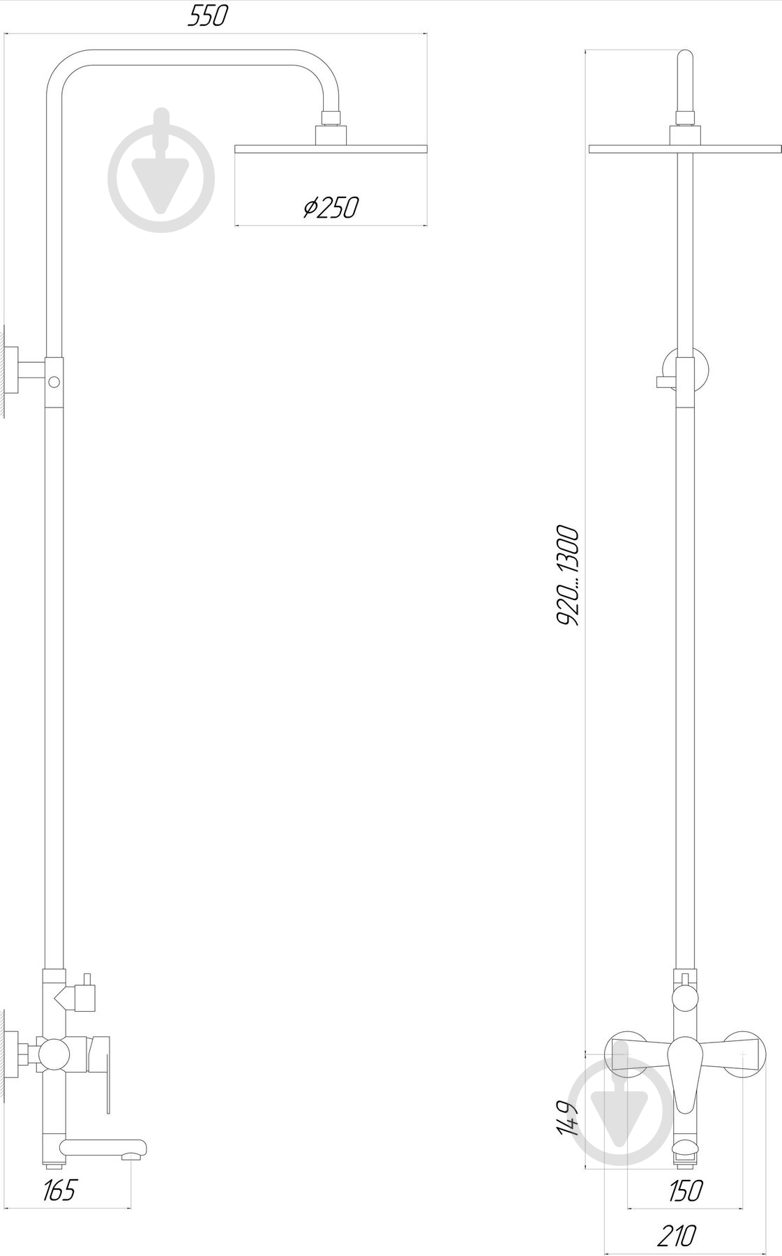 Душевая система Globus Lux MAIN SM-SH-02 - фото 5 Душевая система Globus Lux MAIN SM-SH-02 - фото 5