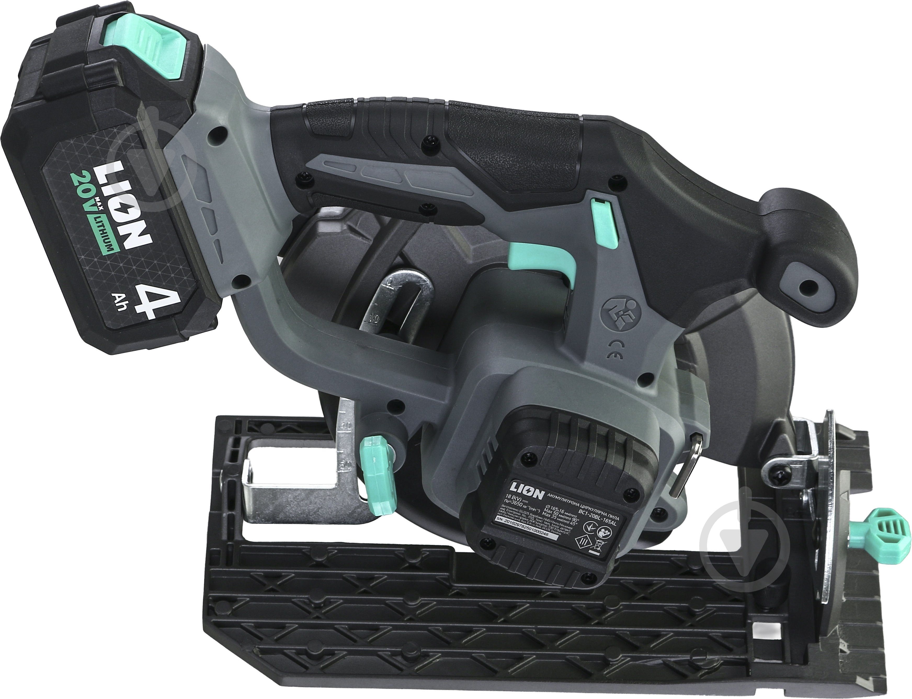 Пила дисковая LION BC1-20BL-165AL с аккумулятором и зарядным устройством - фото 3 Пила дисковая LION BC1-20BL-165AL с аккумулятором и зарядным устройством - фото 3