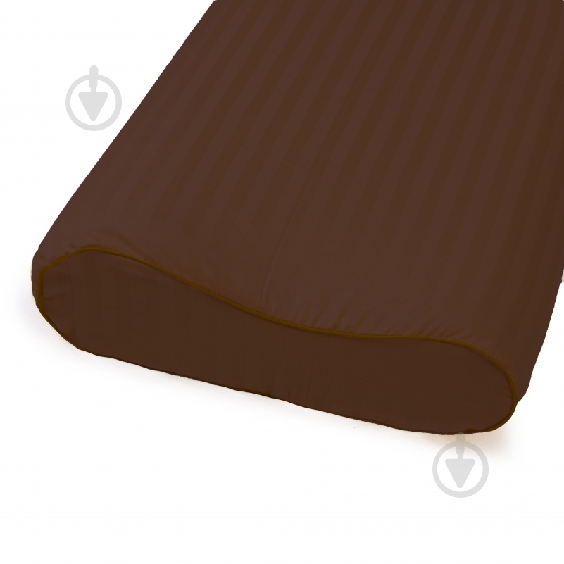 Наволочка Satin Stripe №10016 30-0006 Dark Brown (высота 10,5 см) 32x49 см коричневый MirSon - фото 2