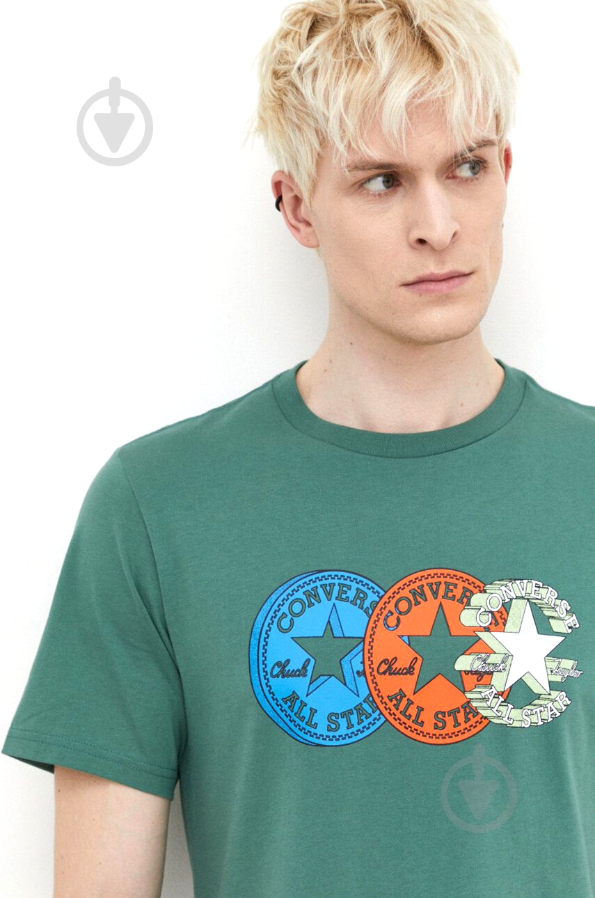 Футболка Converse CHUCK PATCH DISTORT TEE 10025973-A03 р.M зеленый - фото 3