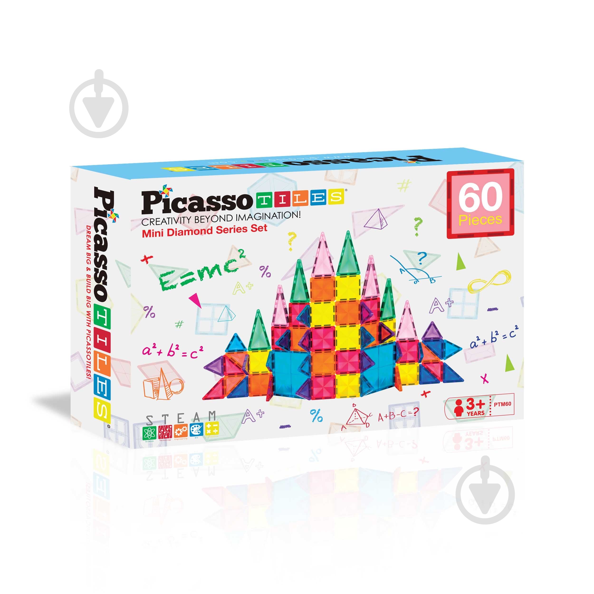 Конструктор магнітний PICASSO TILES 60 деталей PTM60 - фото 1