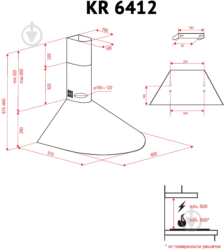 Вытяжка Perfelli KR 6412 W LED - фото 5