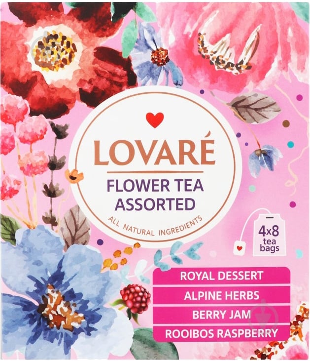 Чай Lovare "Цветочный чай ассорти" пакетированный (32x1,5 г) 32 шт. - фото 1