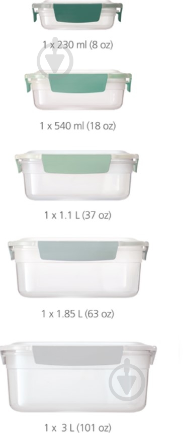 Набір контейнерів Joseph Joseph з кришками 5 предметів (81127) - фото 3