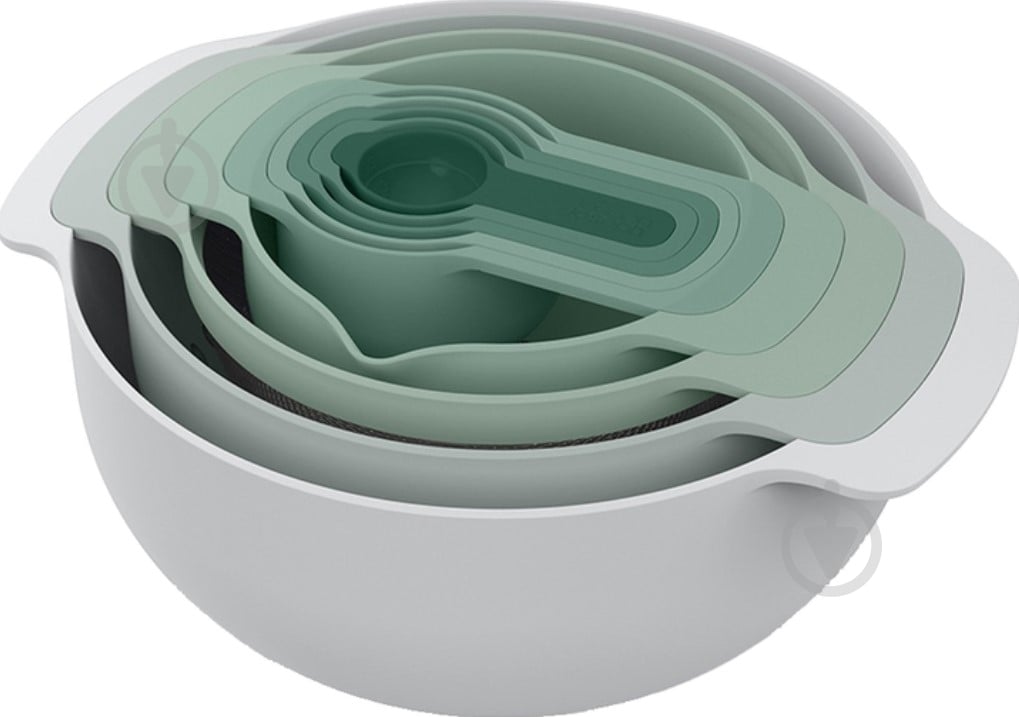 Набор кухонный Joseph Joseph Plus Sage 9 предметов зеленый (40112) - фото 1 Набор кухонный Joseph Joseph Plus Sage 9 предметов зеленый (40112) - фото 1