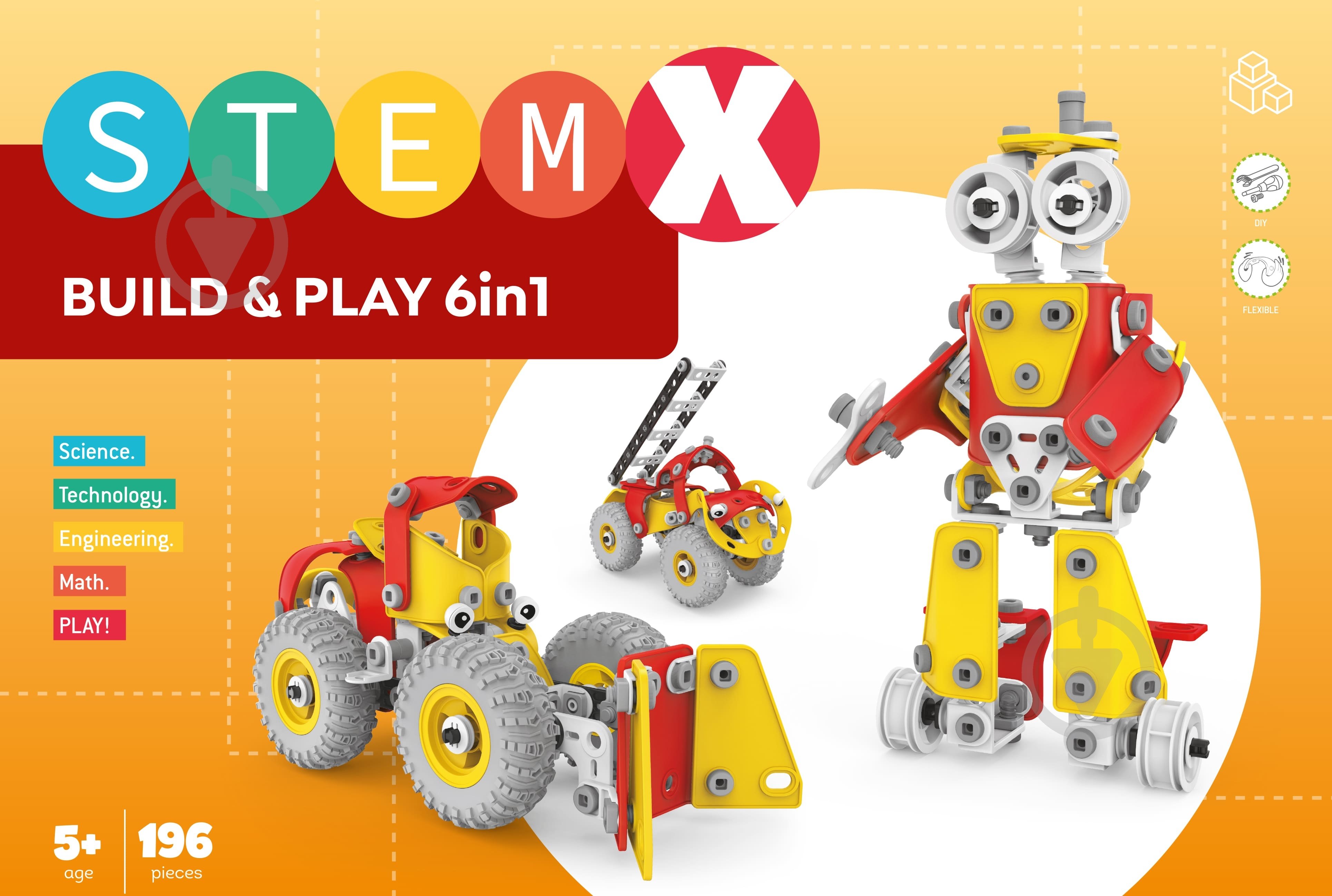 Конструктор Steam 6 в 1 на 196 деталей 7093910 - фото 1 Конструктор Steam 6 в 1 на 196 деталей 7093910 - фото 1