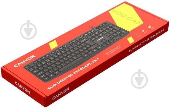 Клавіатура Canyon KB-1 Water resistant ENG/UKR USB (CNE-CKEY01) black - фото 2