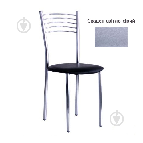 Стілець обідній AMF Art Metal Furniture Оллі хром ш/з Скаден світло-сірий/хром - фото 1