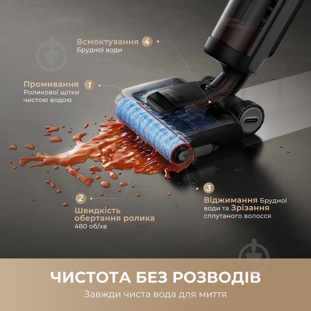 Пылесос моющий DREAME H12 DUAL FlexReach 4 в 1 black - фото 9