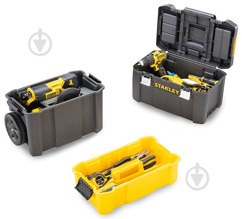 Ящик для инструментов Stanley Essential Rolling Workshop 3 в 1 STST1-80151 - фото 7