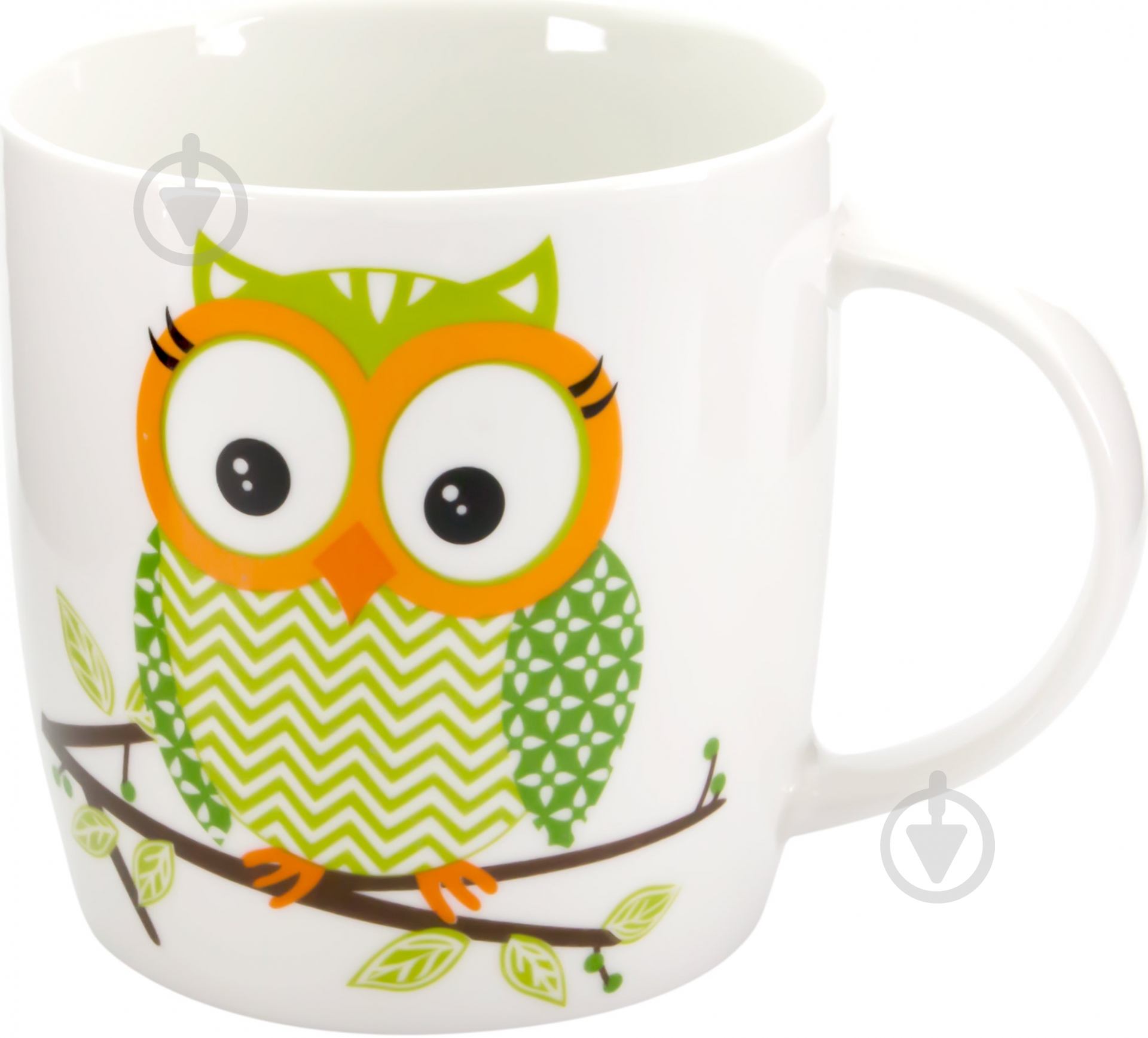 Чашка Keramia Сова 415 мл зеленая 21-272-008 - фото 1