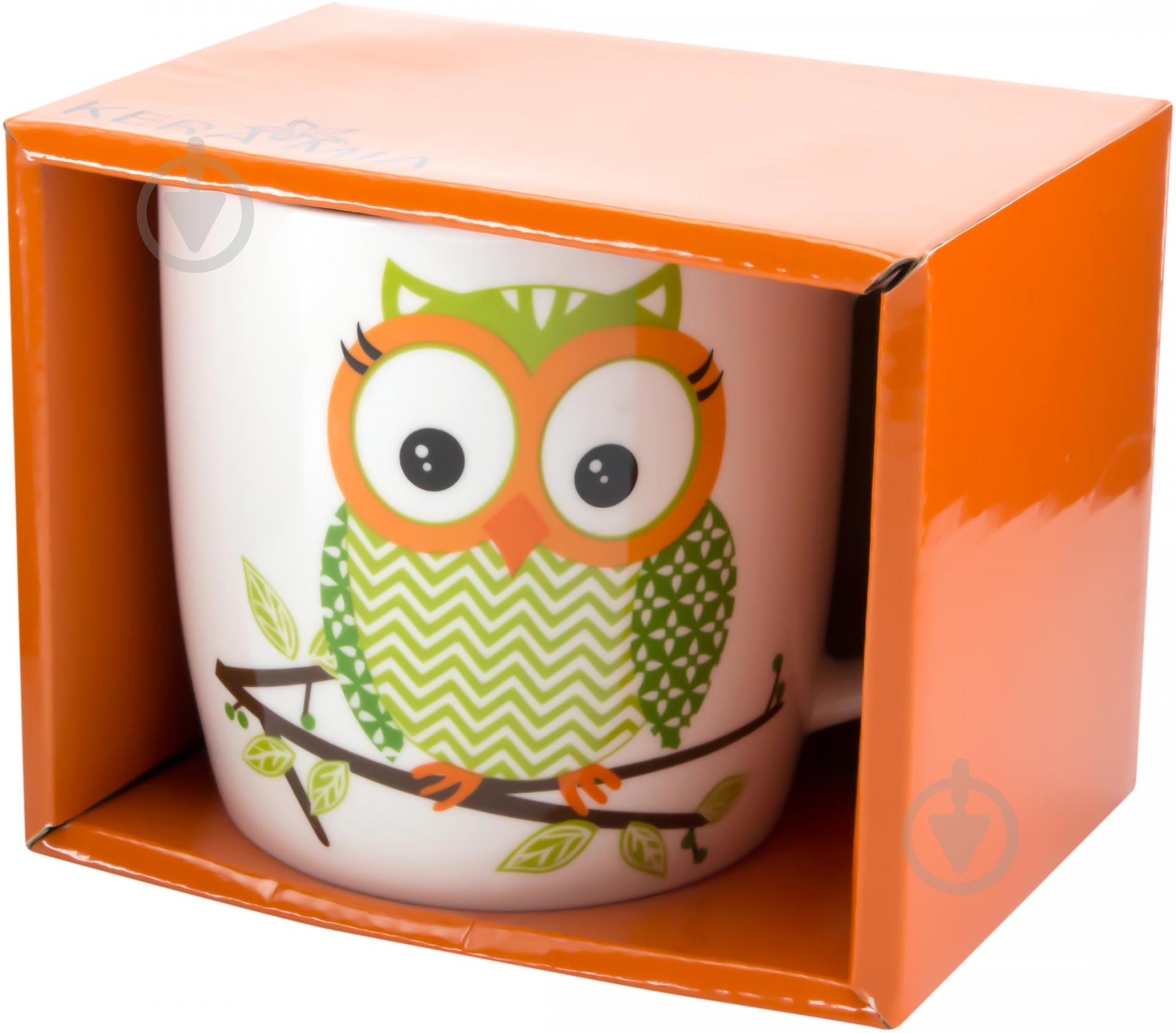 Чашка Keramia Сова 415 мл зеленая 21-272-008 - фото 2