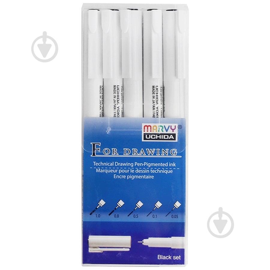 Мультилайнер Marvy Marvy черный 5 шт. - фото 1