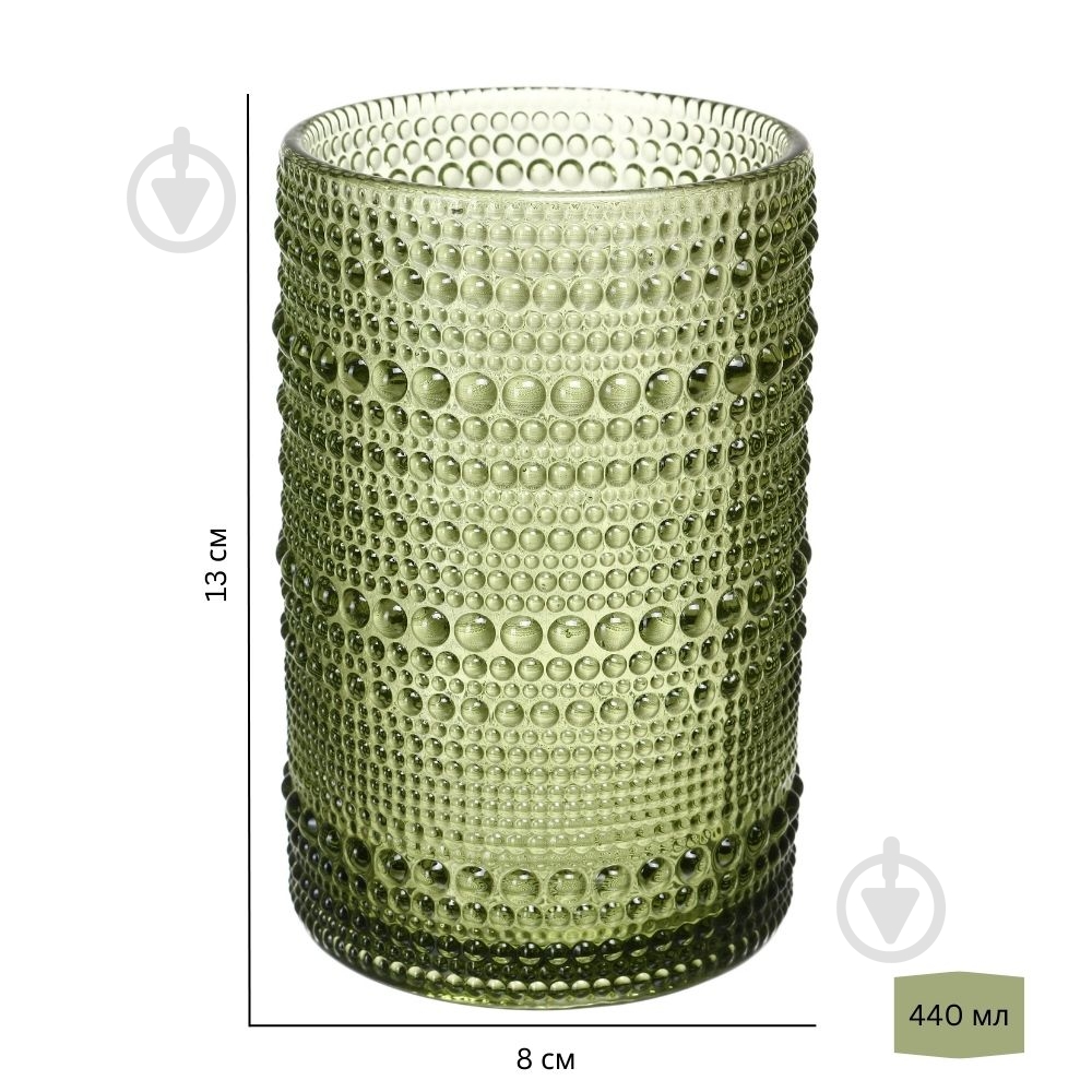 Склянка висока Fiora Bubble Green 440 мл 1 шт. - фото 3
