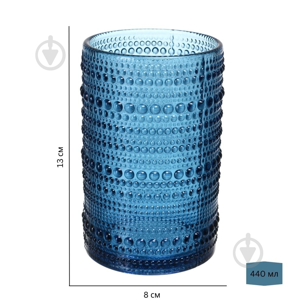 Склянка висока Fiora Bubble Blue 440 мл 1 шт. - фото 3