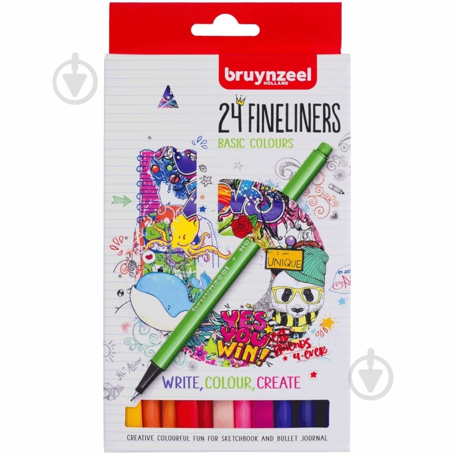 Набор линеров Bruynzeel Fineliner 24 цвета - фото 1