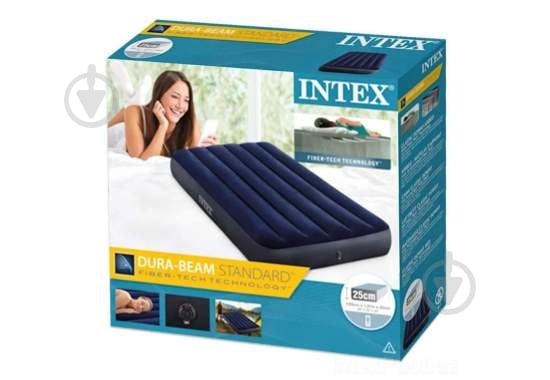 Кровать надувная Intex 191х99 см синий - фото 3