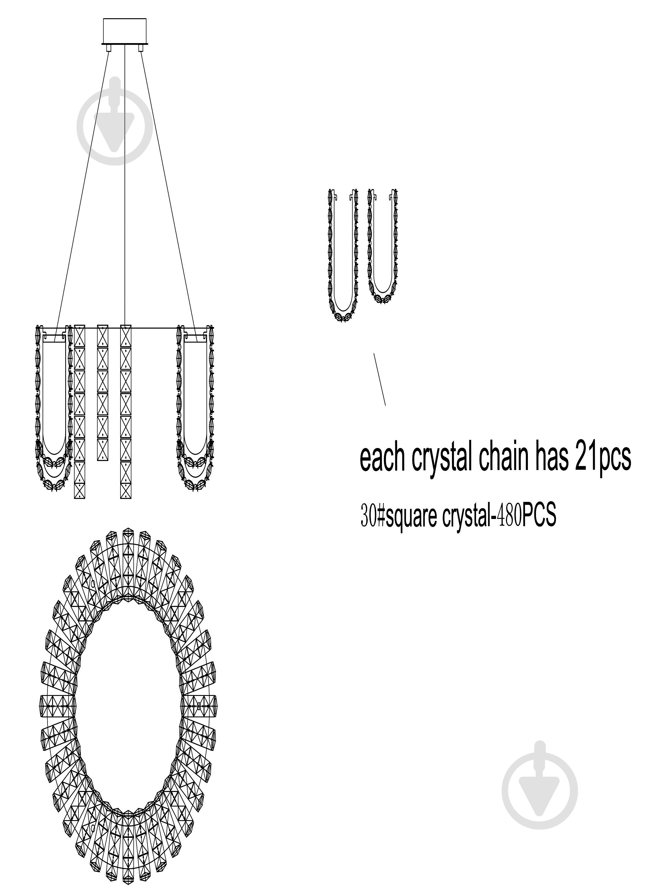 Люстра Sensio Marques 30 Вт хром/прозрачный хрусталь ALPL-PLCS025-50 - фото 3 Люстра Sensio Marques 30 Вт хром/прозрачный хрусталь ALPL-PLCS025-50 - фото 3