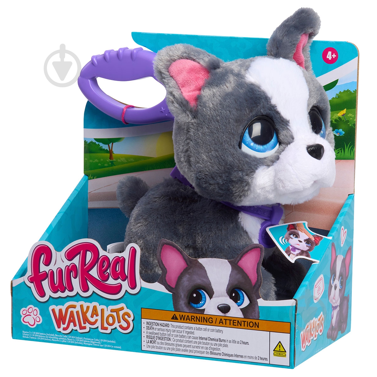 Игрушка интерактивная Just Play серии Walk-a-Lots Французский бульдог 28161 - фото 1