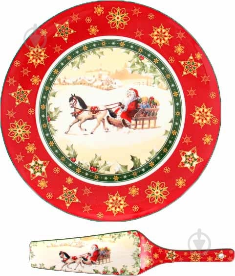 Блюдо кругле Lefard для торту з ложкою 986-084 Christmas Collection - фото 1 Блюдо кругле Lefard для торту з ложкою 986-084 Christmas Collection - фото 1