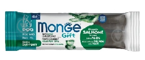 Лакомство Monge Gift skin support лосось с алоэ 40 г - фото 1 Лакомство Monge Gift skin support лосось с алоэ 40 г - фото 1