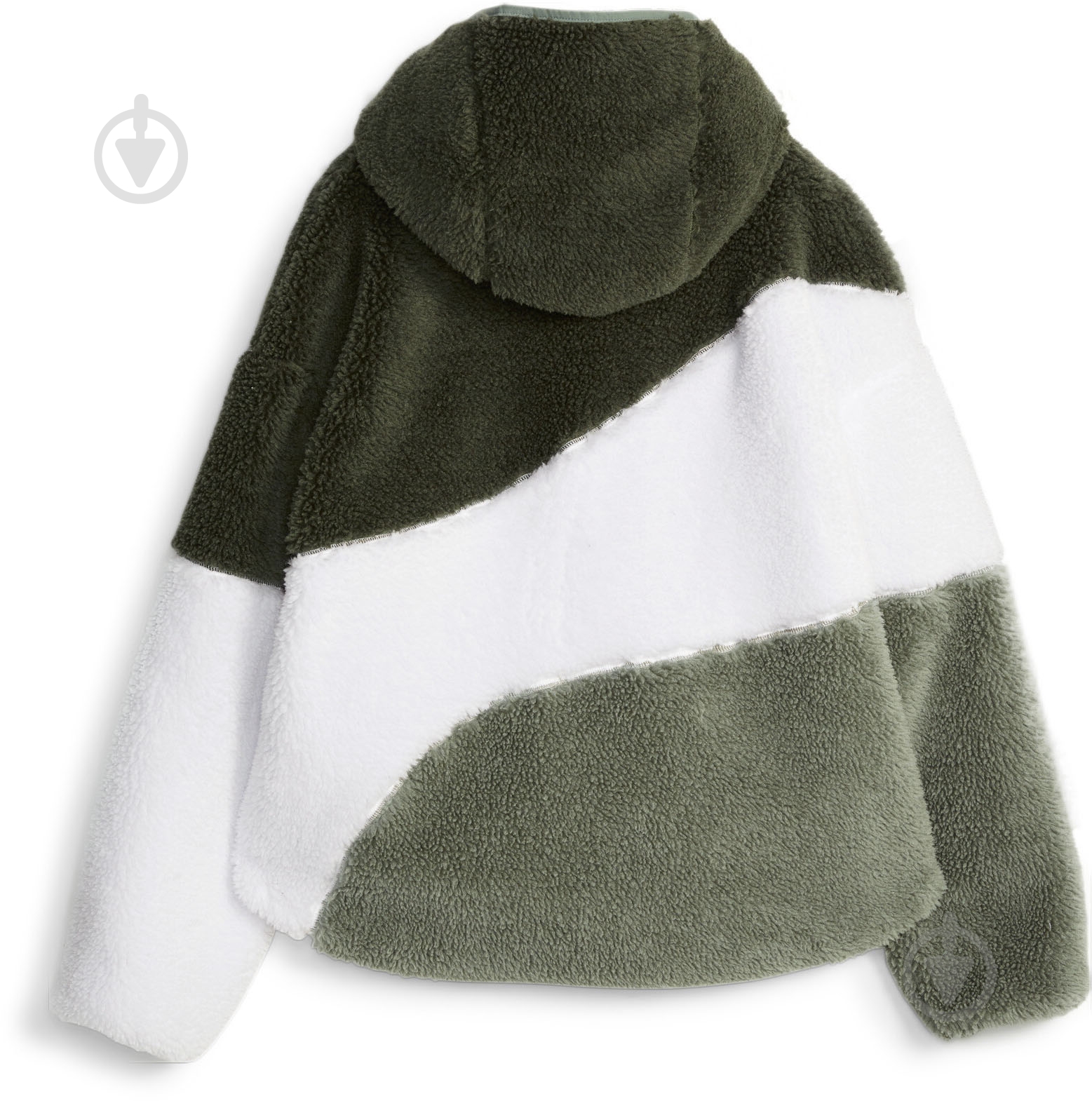 Куртка женская Puma BIG CAT HOODED SHERPA JACKET 67537031 р.L зеленая - фото 2