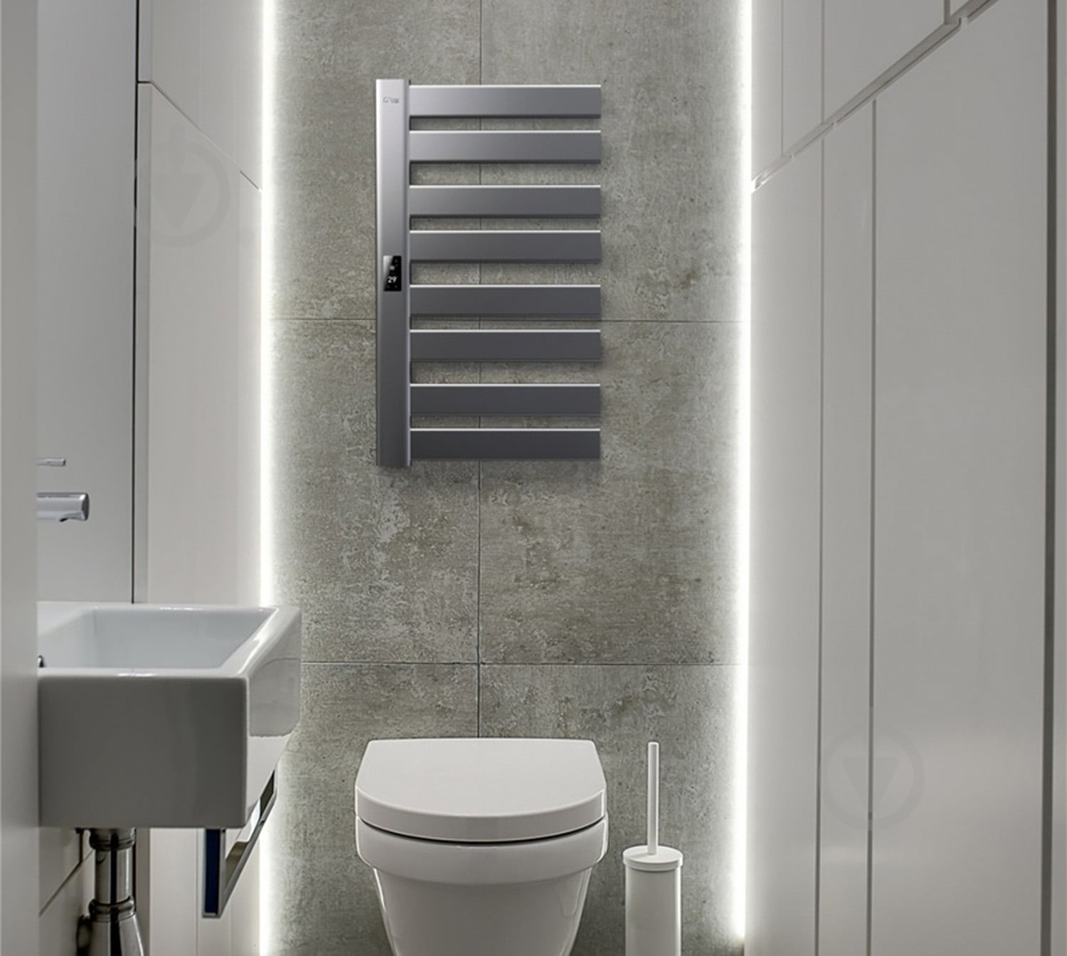 Смарт-сушилка электрическая O'WS Temperature Electric Towel Rack NEX1 left wire (Silver) - фото 5 Смарт-сушилка электрическая O'WS Temperature Electric Towel Rack NEX1 left wire (Silver) - фото 5