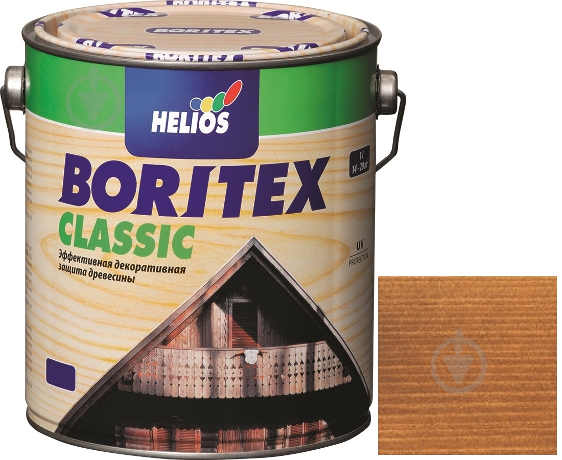 Лазурь Helios Boritex Classic 3 тик мат 0,75 л - фото 1 Лазурь Helios Boritex Classic 3 тик мат 0,75 л - фото 1
