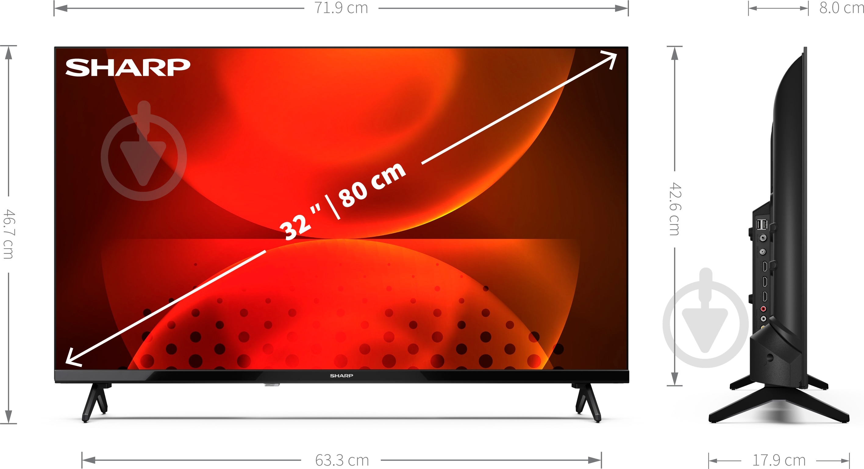 Телевізор Sharp 1T-C32FH2EL2AB - фото 8
